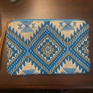 KatyDid Blue Sequin Clutch